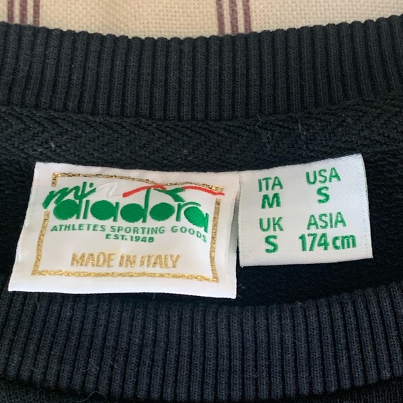 Diadora 100% Cotton Crew Neck Sweater   Sweatshirt Men’s Size S Made in Italy - Picture 4 of 16